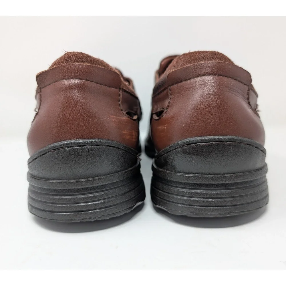 Gravity Defyer Men 11.5 Brown Leather Fisherman Sandals TB581B Shoes VERY NICE!